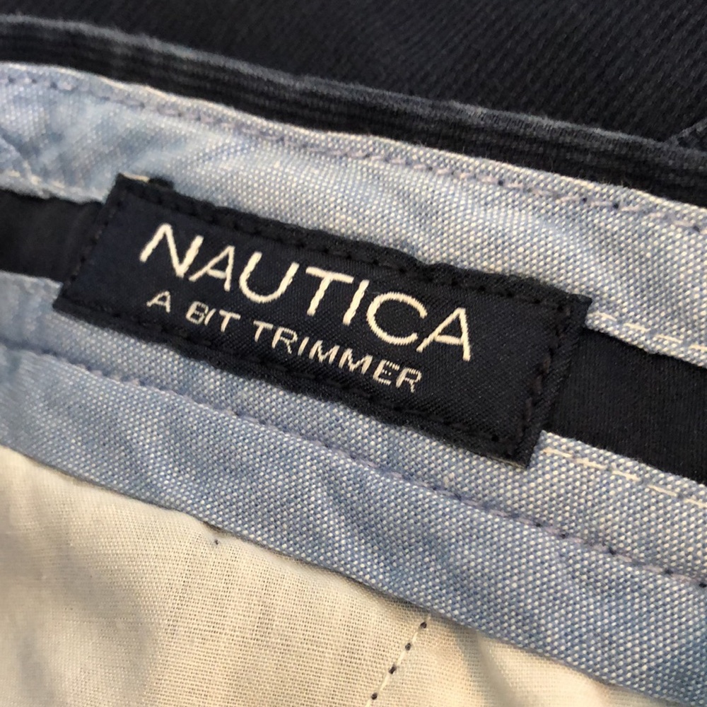 Mens 30 x 30 Náutica navy flat front pants excellent cond, slight ribbed fabric - Picture 4 of 6